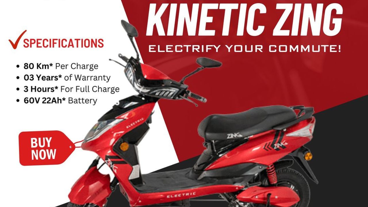 Kinetic Green Zing e-scooter with 60km top speed and 125km range